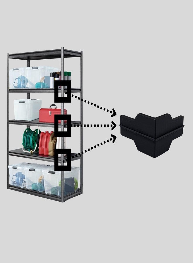 EMALPE Whalen Post Insert Corner Connector for Shelving Costco (8 Units), Black - Image 5